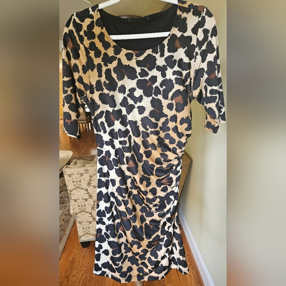 Nwot Cache Y2k Ruched Leopard Print Mini Dress - image 8